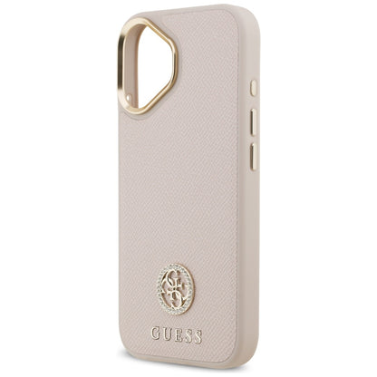MagSafe-deksel for Apple iPhone 17, Guess, Grained Strass Logo, Rosa