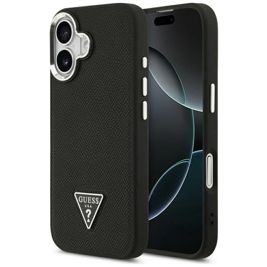 MagSafe-deksel for Apple iPhone 17, Guess, Grained Triangle Logo, Svart