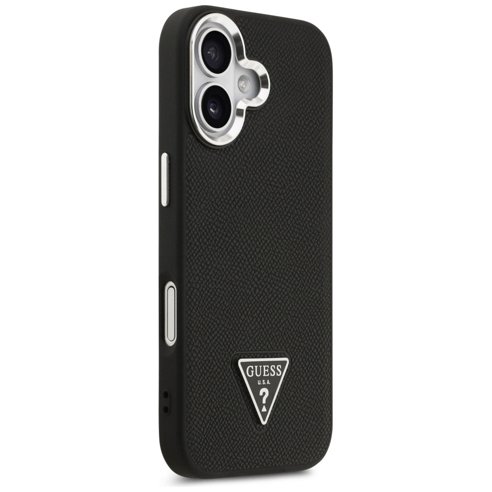 MagSafe-deksel for Apple iPhone 17, Guess, Grained Triangle Logo, Svart
