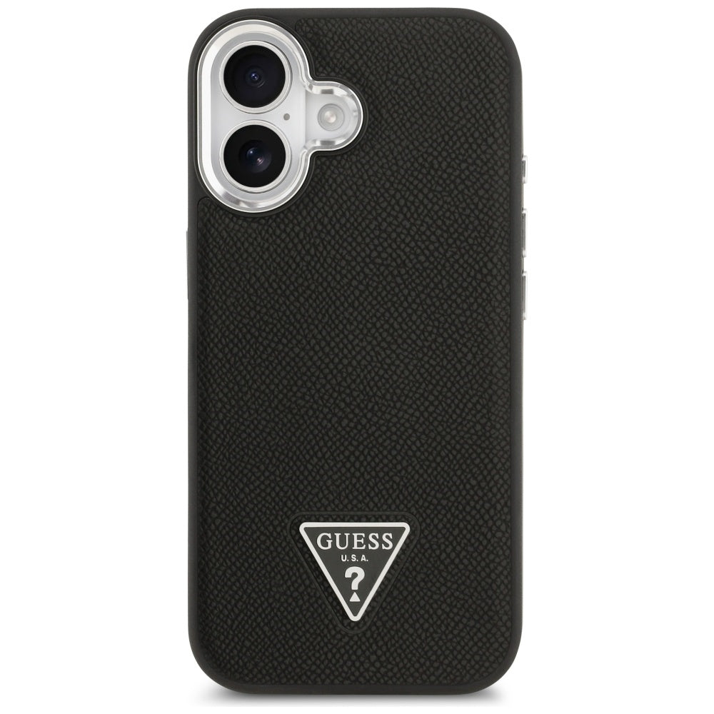 MagSafe-deksel for Apple iPhone 17, Guess, Grained Triangle Logo, Svart