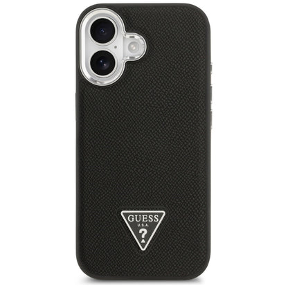 MagSafe-deksel for Apple iPhone 17, Guess, Grained Triangle Logo, Svart