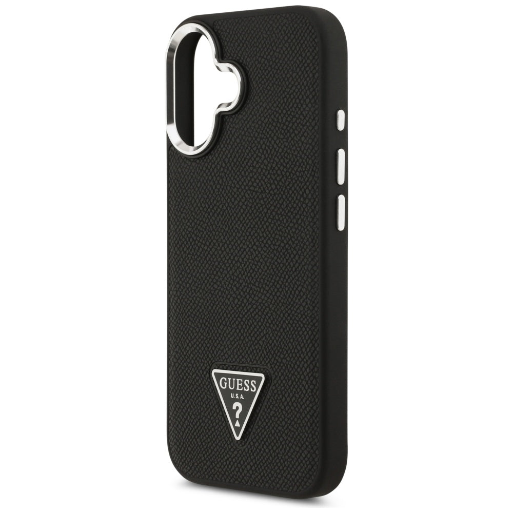 MagSafe-deksel for Apple iPhone 17, Guess, Grained Triangle Logo, Svart