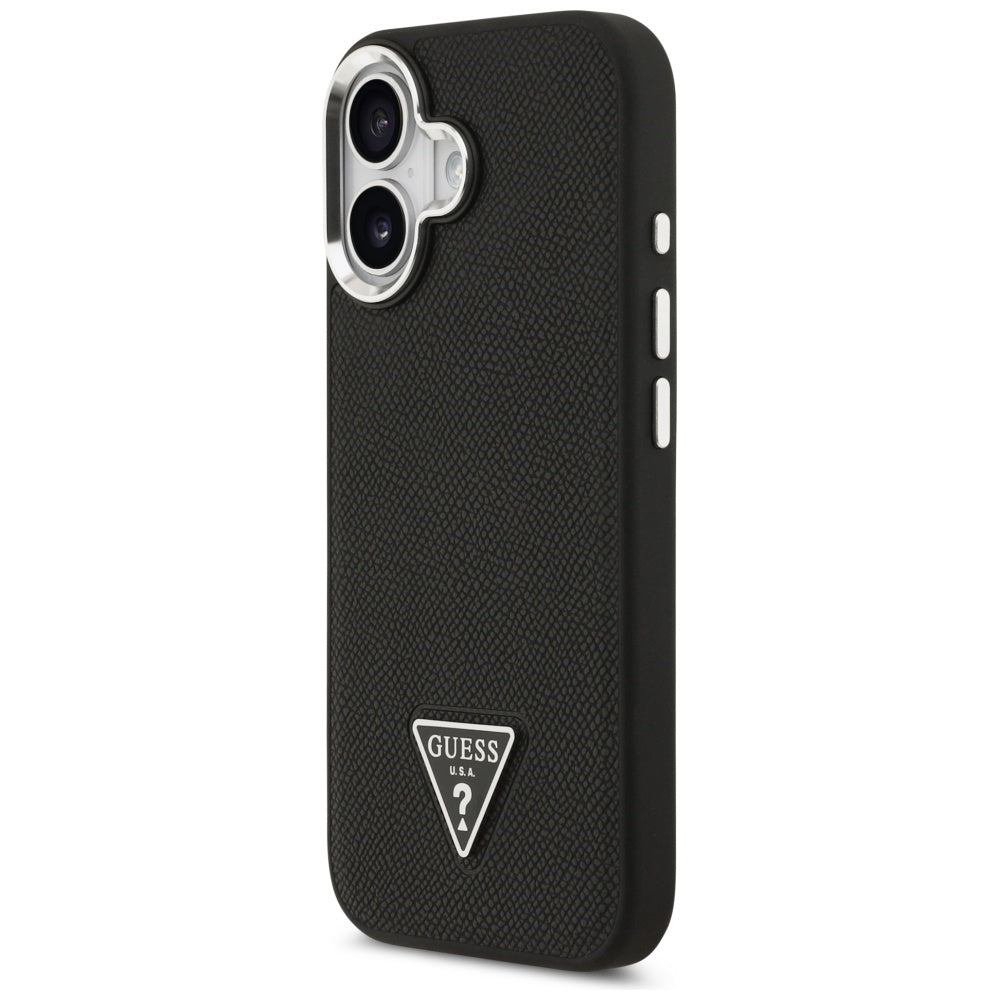 MagSafe-deksel for Apple iPhone 17, Guess, Grained Triangle Logo, Svart