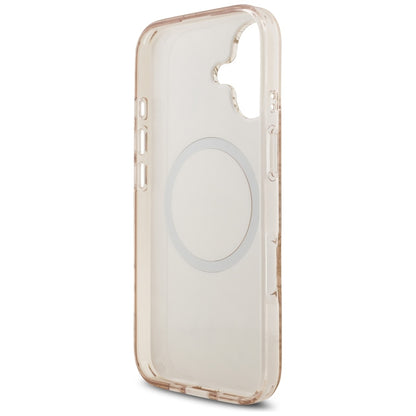 MagSafe-deksel for Apple iPhone 17, Guess, IML Flowers Allover Electroplated with Pearl Strap, Svart