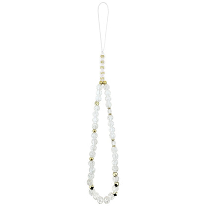 MagSafe-deksel for Apple iPhone 17, Guess, IML Flowers with Pearl Strap, Hvit