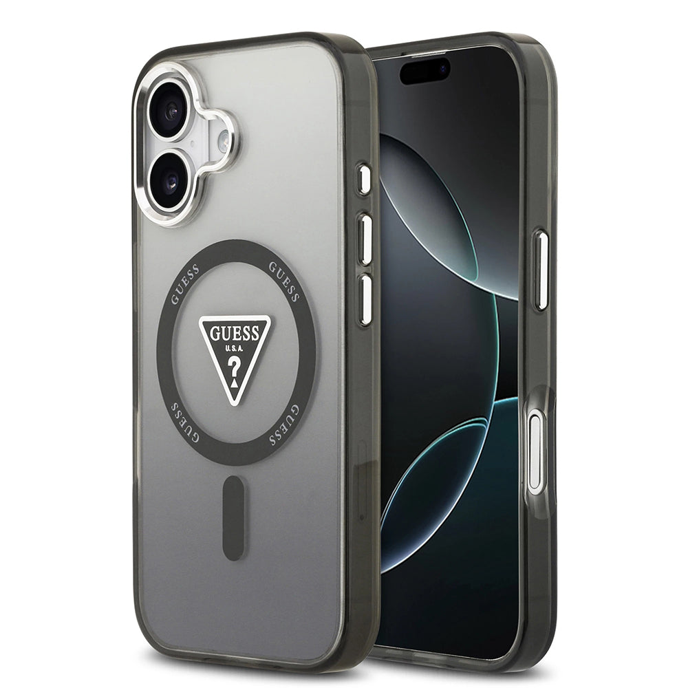 MagSafe-deksel for Apple iPhone 17, Guess, IML Gradient Triangle Logo, Svart