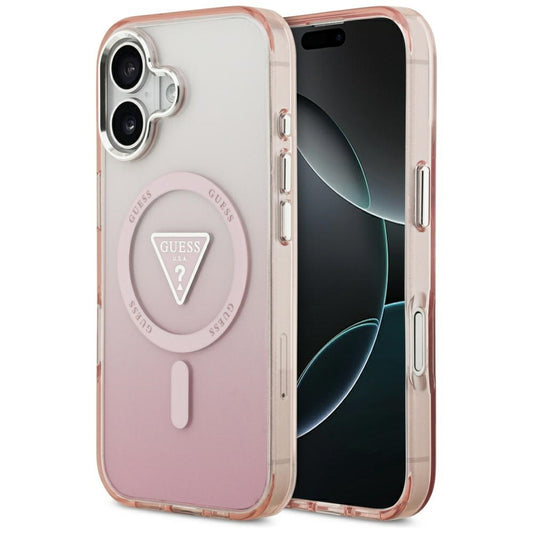 MagSafe-deksel for Apple iPhone 17, Guess, IML Gradient Triangle Logo, Rosa