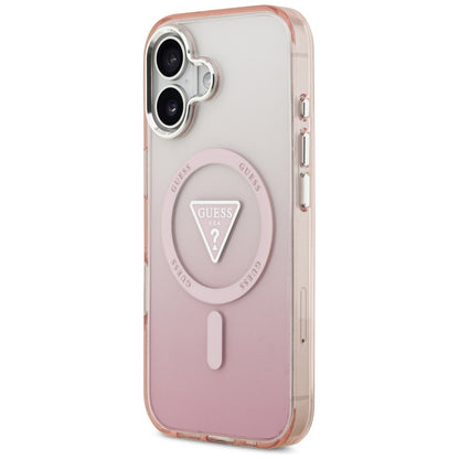 MagSafe-deksel for Apple iPhone 17, Guess, IML Gradient Triangle Logo, Rosa