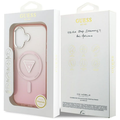 MagSafe-deksel for Apple iPhone 17, Guess, IML Gradient Triangle Logo, Rosa