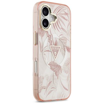 MagSafe-deksel for Apple iPhone 17, Guess, Jungle Tonal Triangle, Rosa