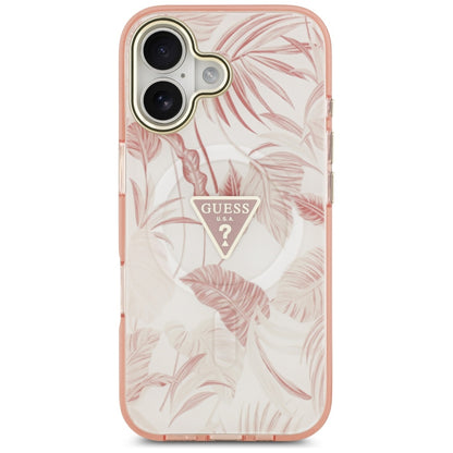 MagSafe-deksel for Apple iPhone 17, Guess, Jungle Tonal Triangle, Rosa