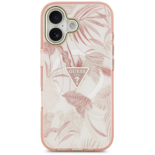 MagSafe-deksel for Apple iPhone 17, Guess, Jungle Tonal Triangle, Rosa