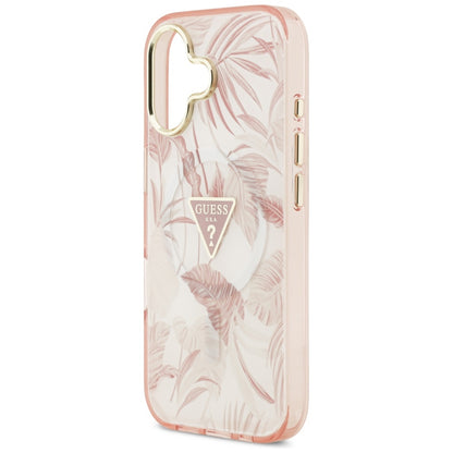 MagSafe-deksel for Apple iPhone 17, Guess, Jungle Tonal Triangle, Rosa