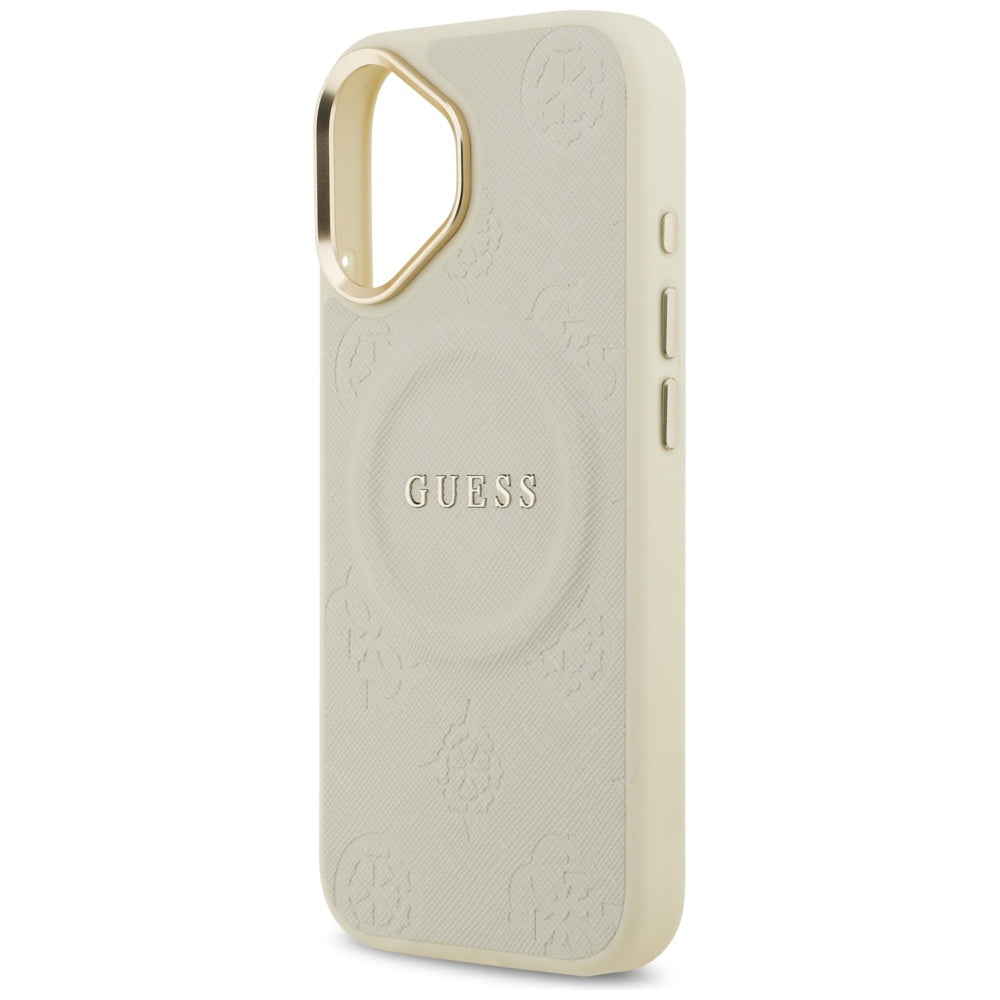 MagSafe-deksel for Apple iPhone 17, Guess, Peony Hot Stamp, Beige