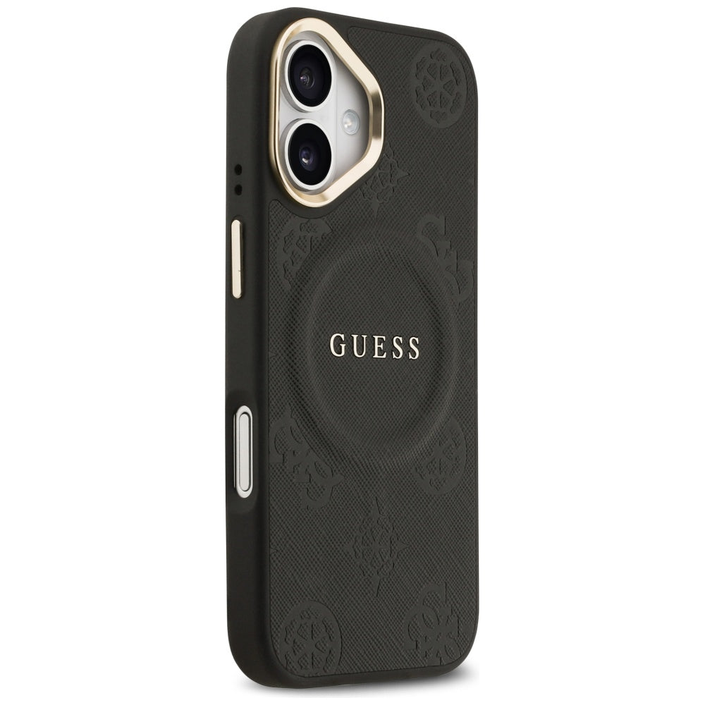 MagSafe-deksel for Apple iPhone 17, Guess, Peony Hot Stamp, Svart