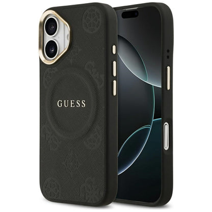 MagSafe-deksel for Apple iPhone 17, Guess, Peony Hot Stamp, Svart