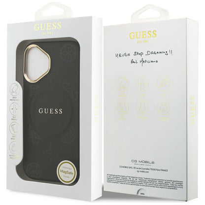 MagSafe-deksel for Apple iPhone 17, Guess, Peony Hot Stamp, Svart