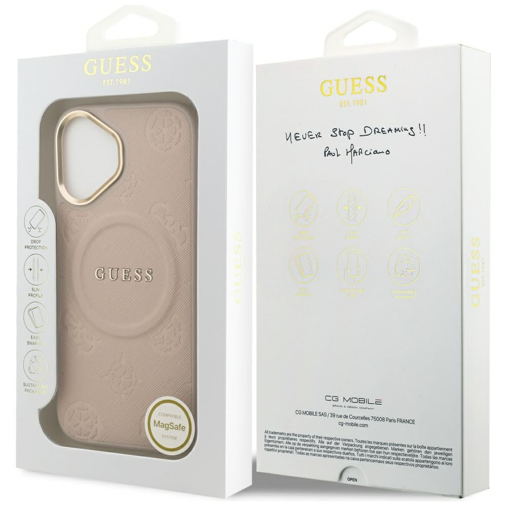 MagSafe-deksel for Apple iPhone 17, Guess, Peony Hot Stamp, Rosa