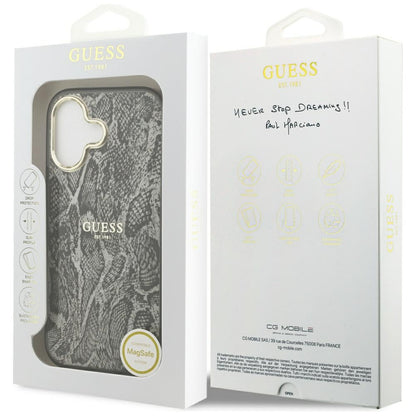 MagSafe-deksel for Apple iPhone 17, Guess, Python-mønster, Svart