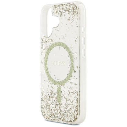 MagSafe-deksel for Apple iPhone 17, Guess, Resin Bottom Glitter, Gull