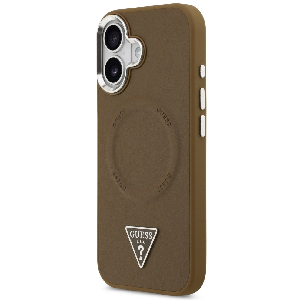 MagSafe-deksel for Apple iPhone 17, Guess, Triangle Logo, Sølvbrun