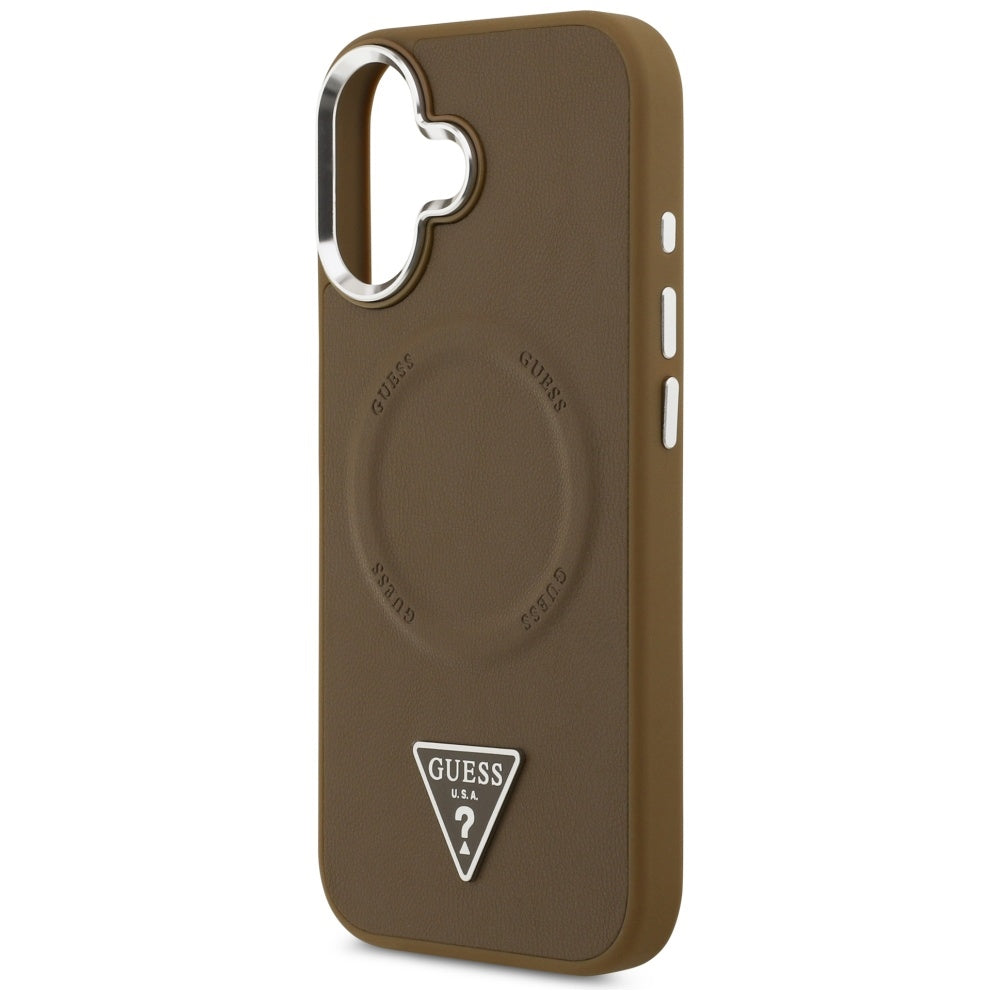 MagSafe-deksel for Apple iPhone 17, Guess, Triangle Logo, Sølvbrun