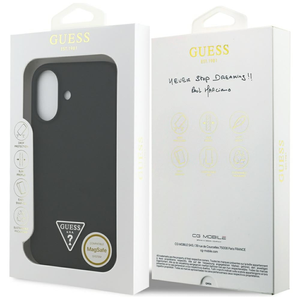 MagSafe-deksel for Apple iPhone 17, Guess, Triangle Logo, Svart