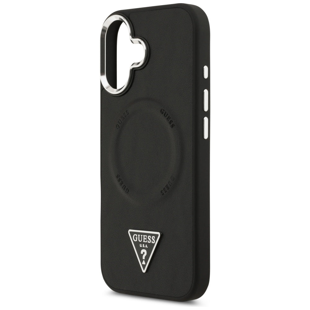 MagSafe-deksel for Apple iPhone 17, Guess, Triangle Logo, Svart Sølv