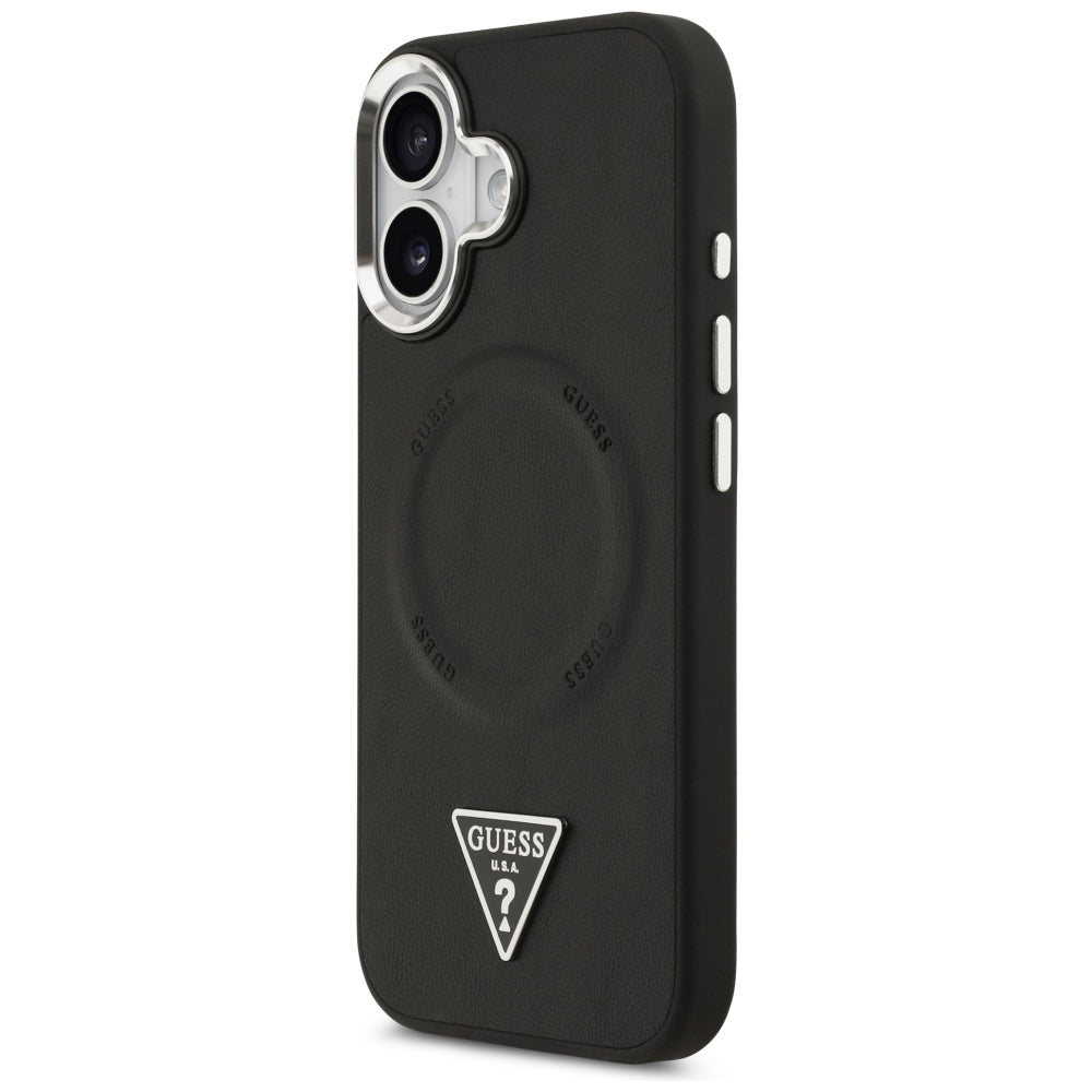 MagSafe-deksel for Apple iPhone 17, Guess, Triangle Logo, Svart Sølv