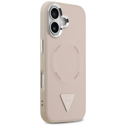 MagSafe-deksel for Apple iPhone 17, Guess, Triangle Logo, Rosa Sølv