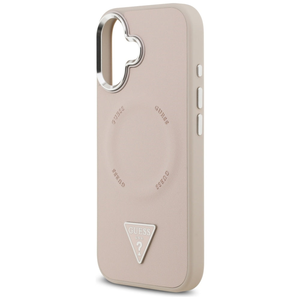 MagSafe-deksel for Apple iPhone 17, Guess, Triangle Logo, Rosa Sølv
