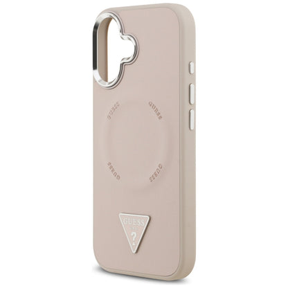 MagSafe-deksel for Apple iPhone 17, Guess, Triangle Logo, Rosa Sølv