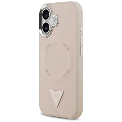 MagSafe-deksel for Apple iPhone 17, Guess, Triangle Logo, Rosa Sølv