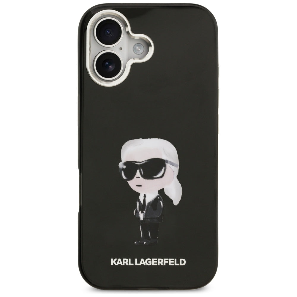 MagSafe-deksel for Apple iPhone 17, Karl Lagerfeld, IML Aquarelle Karl Ikonik, Svart