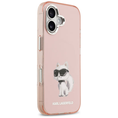 MagSafe-deksel for Apple iPhone 17, Karl Lagerfeld, IML Aquarelle Logo Choupette, Rosa