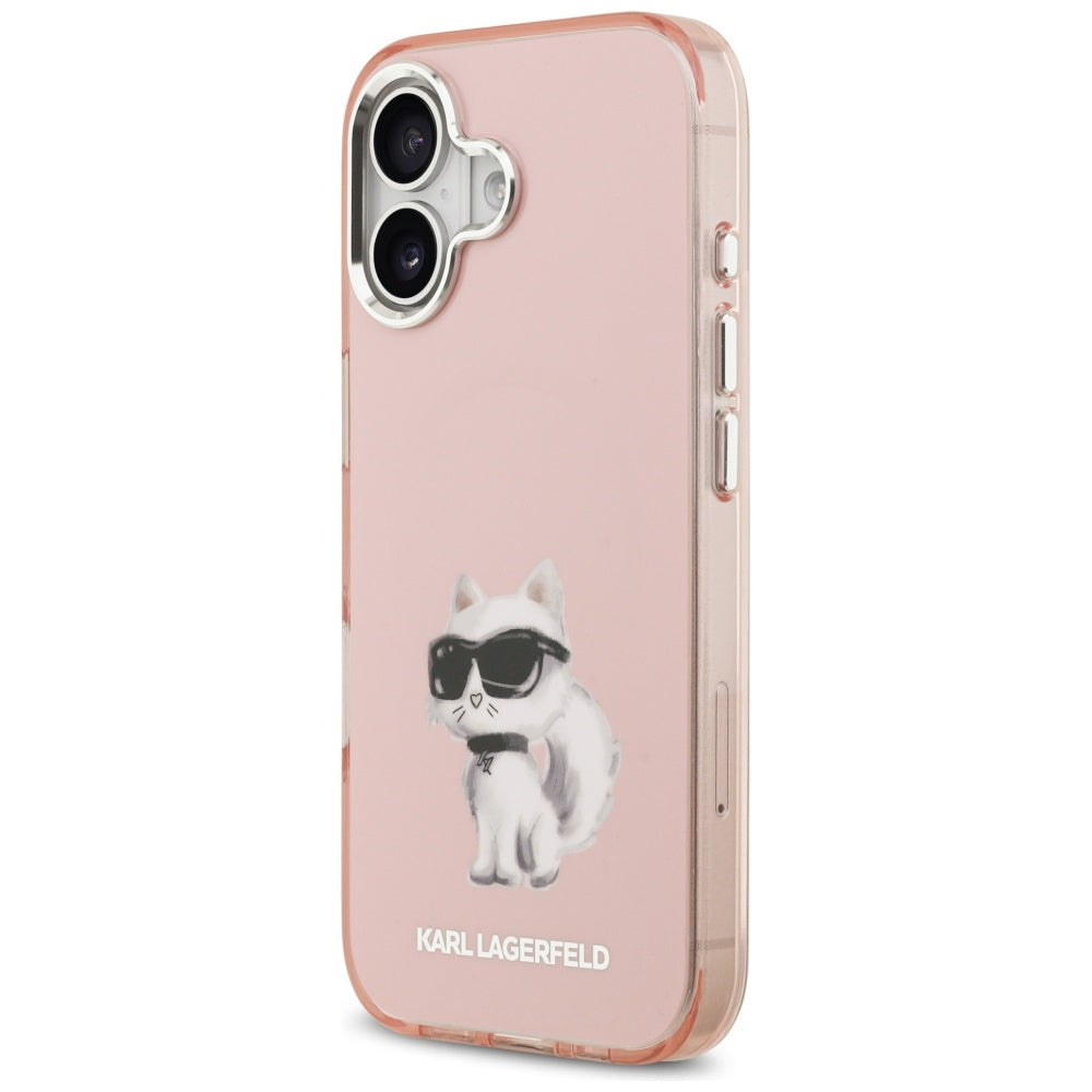 MagSafe-deksel for Apple iPhone 17, Karl Lagerfeld, IML Aquarelle Logo Choupette, Rosa