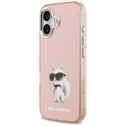 MagSafe-deksel for Apple iPhone 17, Karl Lagerfeld, IML Aquarelle Logo Choupette, Rosa