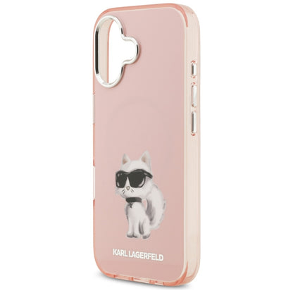 MagSafe-deksel for Apple iPhone 17, Karl Lagerfeld, IML Aquarelle Logo Choupette, Rosa