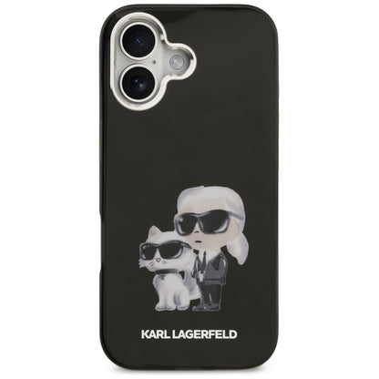 MagSafe-deksel for Apple iPhone 17, Karl Lagerfeld, IML Aquarelle Logo Karl & Choupette, Svart