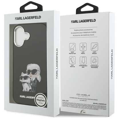 MagSafe-deksel for Apple iPhone 17, Karl Lagerfeld, IML Aquarelle Logo Karl & Choupette, Svart