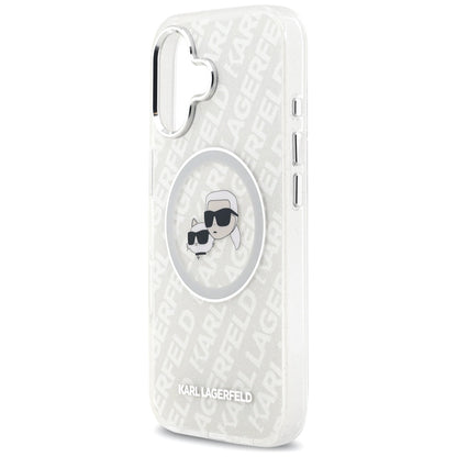 MagSafe-deksel for Apple iPhone 17, Karl Lagerfeld, IML Glitter Karl & Choupette`s Heads, Grå