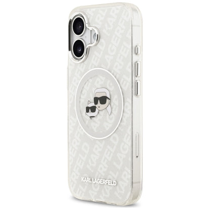 MagSafe-deksel for Apple iPhone 17, Karl Lagerfeld, IML Glitter Karl & Choupette`s Heads, Grå