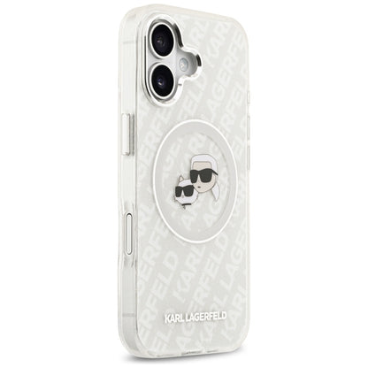 MagSafe-deksel for Apple iPhone 17, Karl Lagerfeld, IML Glitter Karl & Choupette`s Heads, Grå