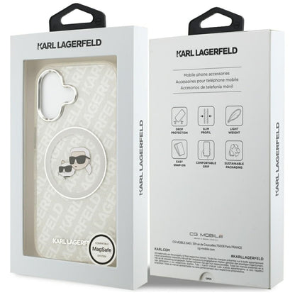 MagSafe-deksel for Apple iPhone 17, Karl Lagerfeld, IML Glitter Karl & Choupette`s Heads, Grå