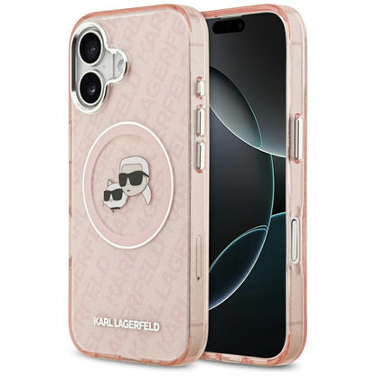MagSafe-deksel for Apple iPhone 17, Karl Lagerfeld, IML Glitter Karl & Choupette`s Heads, Rosa