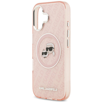MagSafe-deksel for Apple iPhone 17, Karl Lagerfeld, IML Glitter Karl & Choupette`s Heads, Rosa