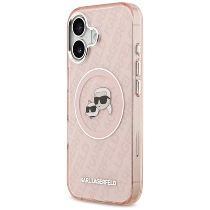 MagSafe-deksel for Apple iPhone 17, Karl Lagerfeld, IML Glitter Karl & Choupette`s Heads, Rosa
