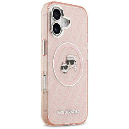 MagSafe-deksel for Apple iPhone 17, Karl Lagerfeld, IML Glitter Karl & Choupette`s Heads, Rosa