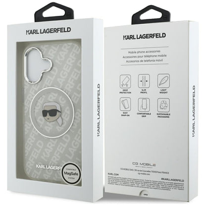 MagSafe-deksel for Apple iPhone 17, Karl Lagerfeld, IML Karl`s Head, Grå