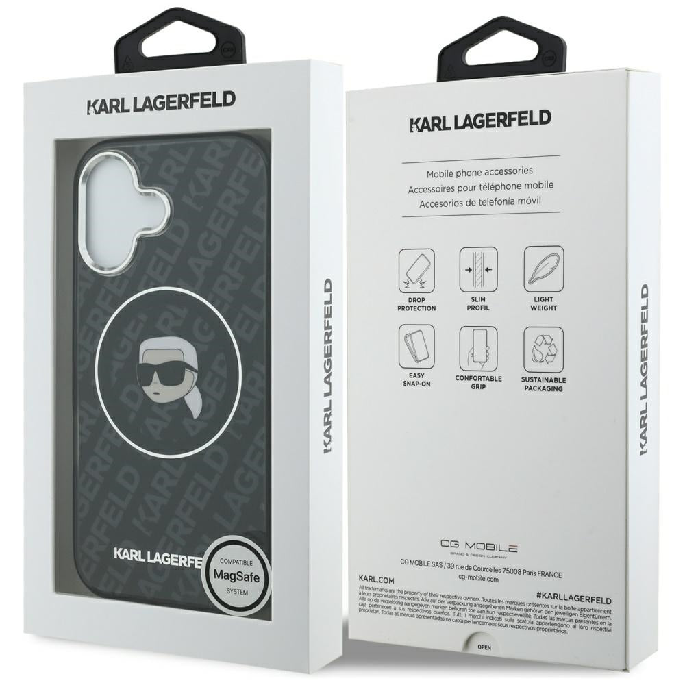 MagSafe-deksel for Apple iPhone 17, Karl Lagerfeld, IML Karl`s Head, Svart
